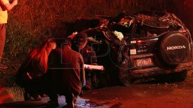 Adriel Edgardo Méndez, de 23 años, murió al accidentarse contra un muro de tierra en carretera a Quezaltepeque. Foto: LPG/ Francisco Alemán.