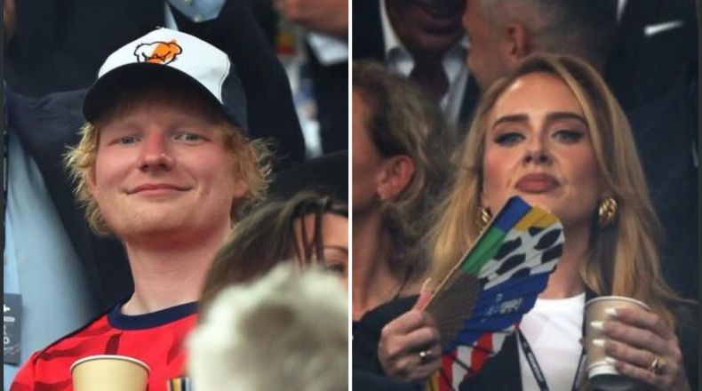 Video | Adele y Ed Sheeran celebraron el gol de la victoria de Inglaterra