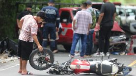 Acompañante de motociclista murió en accidente en La Paz. Foto LPG: Michael Huezo.