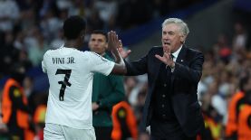 Ancelotti habló tras el hat-trick de Vinícius frente al Dortmund. Foto: EFE.