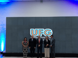 Presentación. Ing. Mario Antonio Ruiz (centro), junto a autoridades UFG y representantes de ASU, presentan la alianza que ofrecerá doble titulación en carreras innovadoras. LPG/Cortesía.