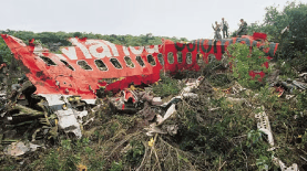 Restos del vuelo 203 derribado por Escobar en 1989 — Foto: Reproducción