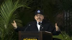 Fotografía de archivo del presidente de Nicaragua, Daniel Ortega, en Managua (Nicaragua). EFE/Jorge Torres