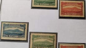 Estampillas postales del cuarto centenario de la funcación de San Salvador en 1925. Foto: tomada de la colección del filatelista José Luis Alonzo.