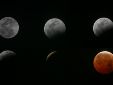 Fases del eclipse lunar total visto desde El Salvador.