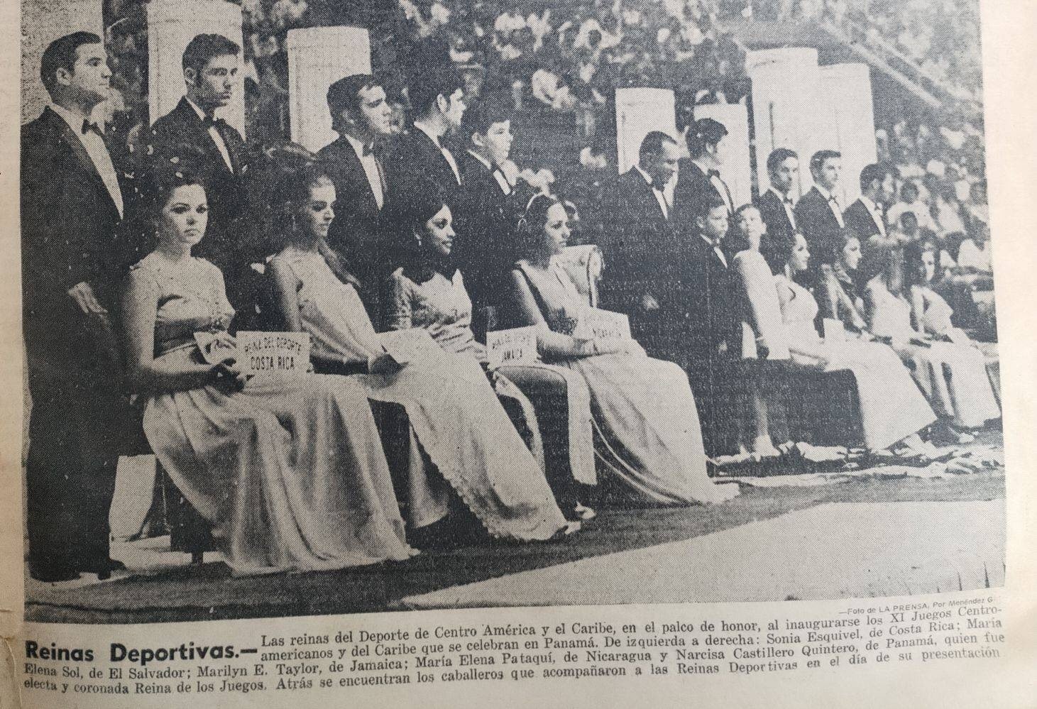  María Elena Sol en la inauguración de los Juegos Deportivos Centroamericanos el 1 de marzo de 1970. Foto: Archivo LPG